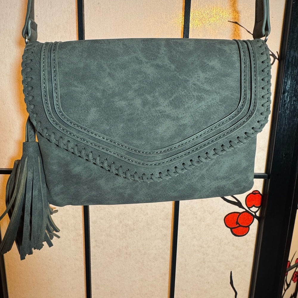 Gray Tassel Crossbody Bag